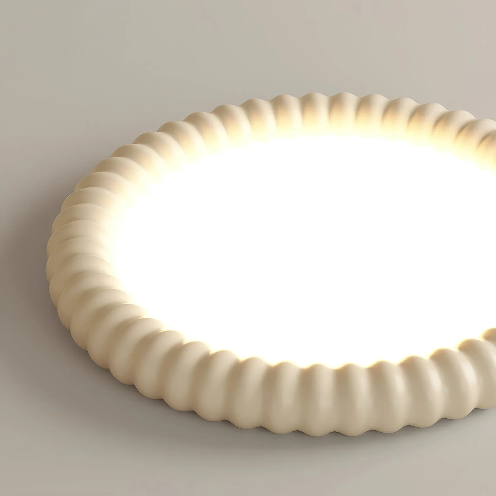 Cream Style Ripple Ring Ceiling Lamp M525