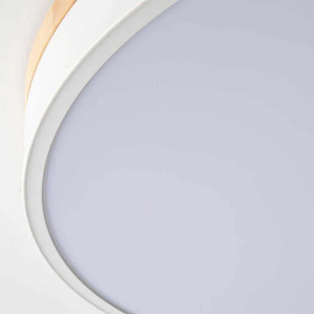 White Round Wooden Ceiling Lamp M298