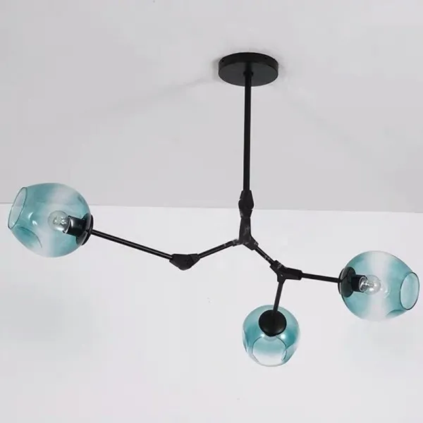 Asymmetrical Articulated Globe Branching Bubble Chandelier