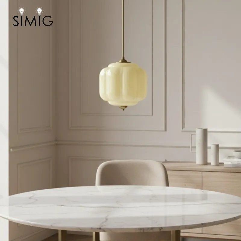 Vintage Cream Glass Pendant Light – Eloise Retro Chandelier S195