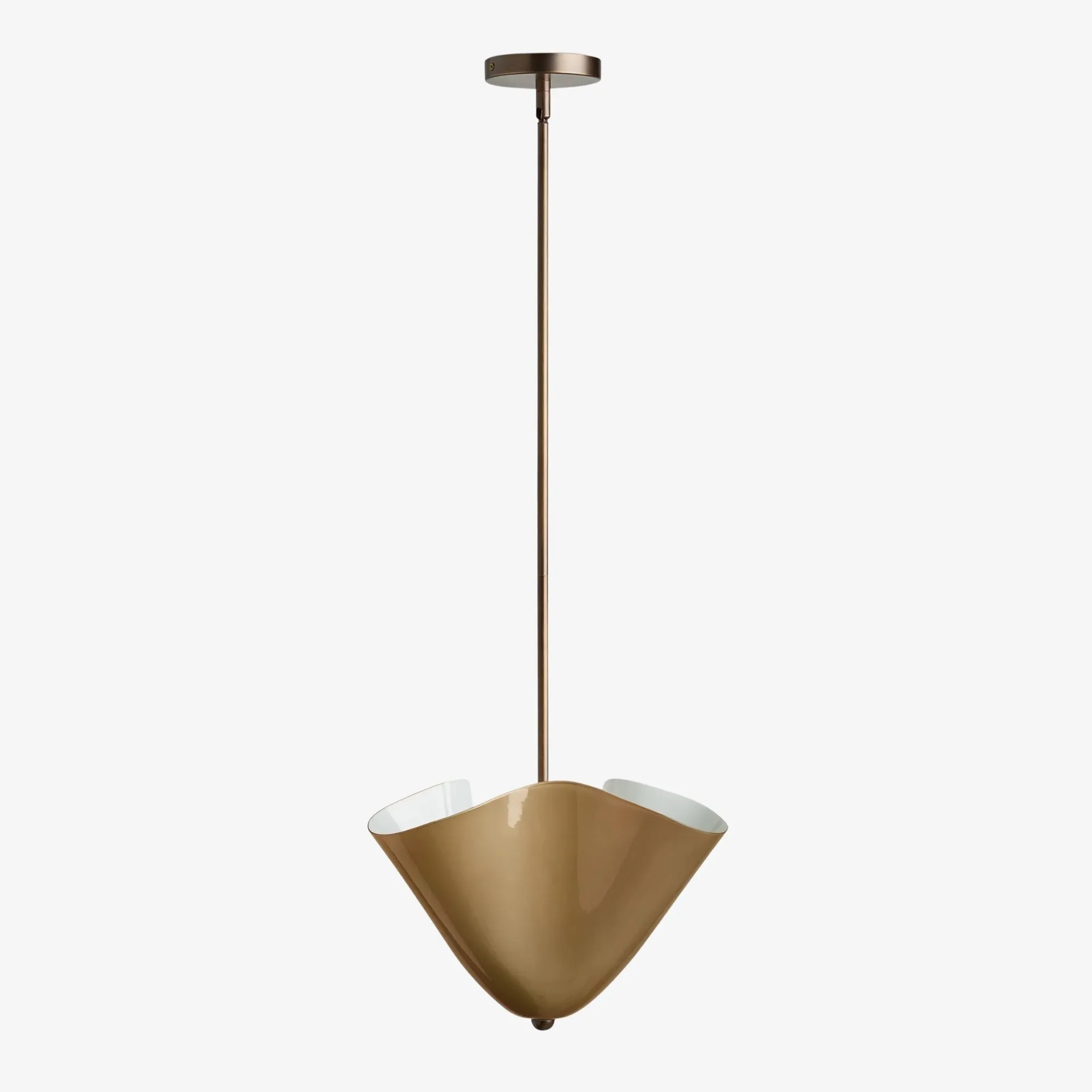 Bellina Radner Pendant Light – Colored Glass Shade with Brass Detail for Modern Spaces T278