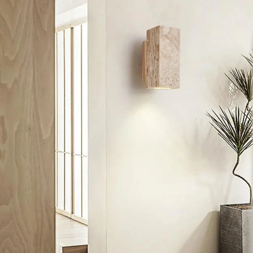 Wabi-Sabi Aura Travertine Wall Light D798