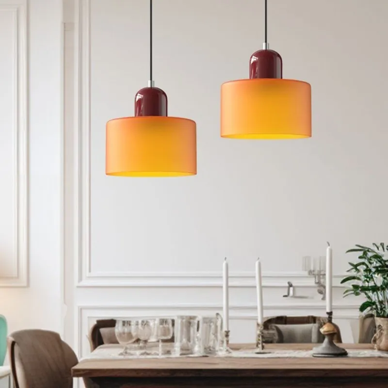 Nordic Morandi Cylinder Glass Pendant Lamp S101