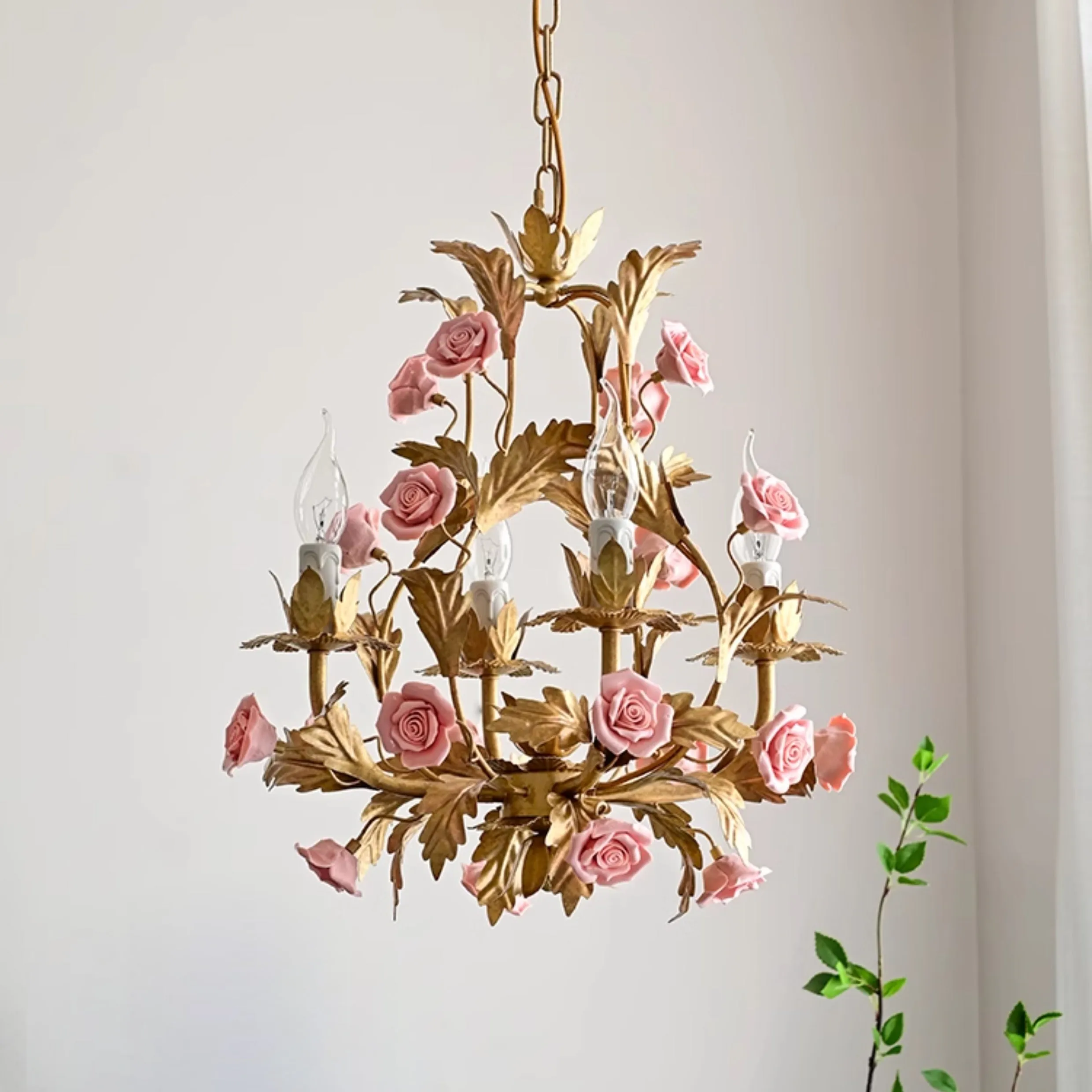 Ceramic Rose Chandelier D673