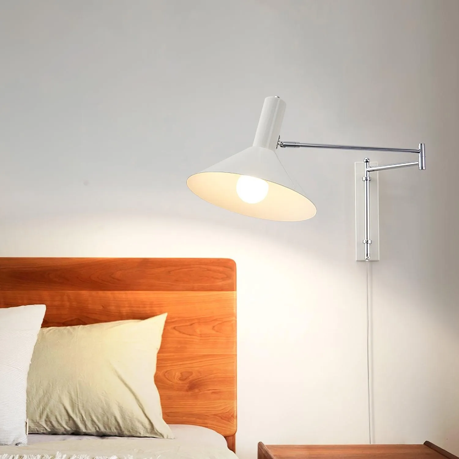 Adjustable Swing Arm Peak Plug In Wall Lamp S189