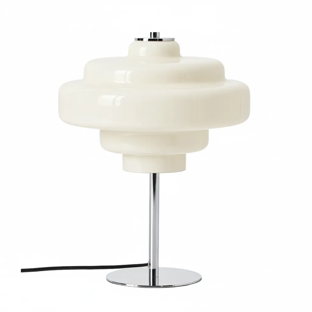 Koloro Chrome Base Glass Table Lamp – Stylish & Functional for Any Space T276