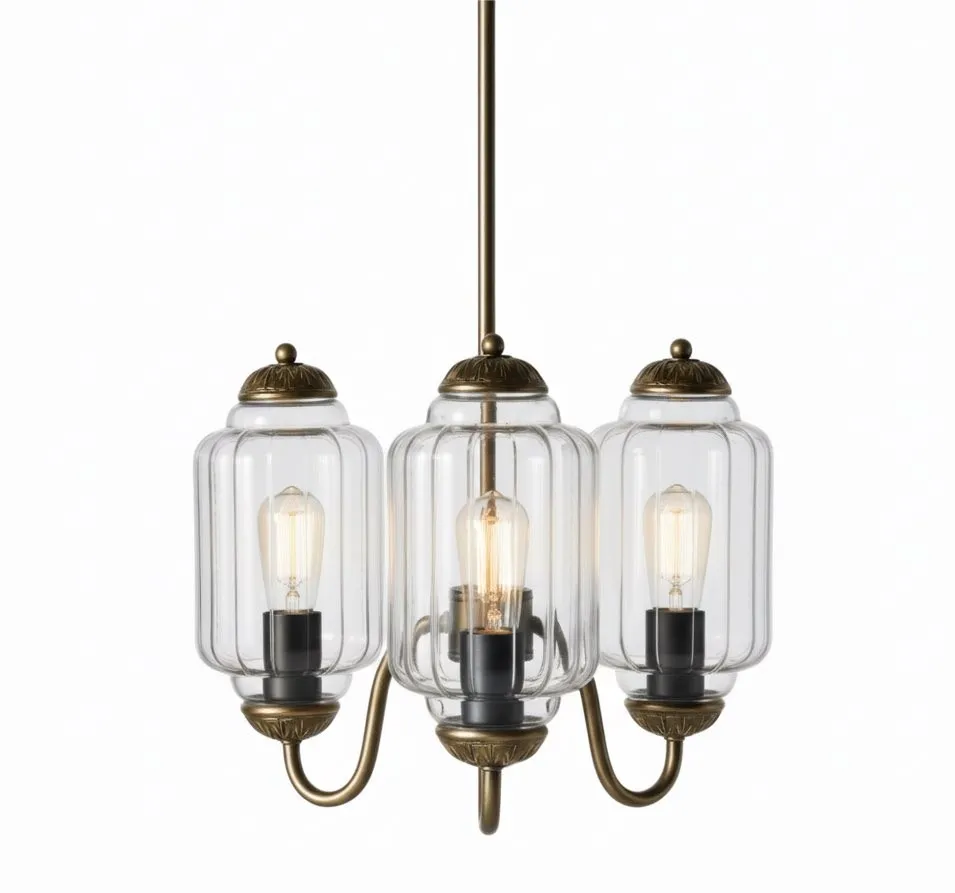 Eloise Vintage Glass Chandelier - Milk Glass Home Accent T289
