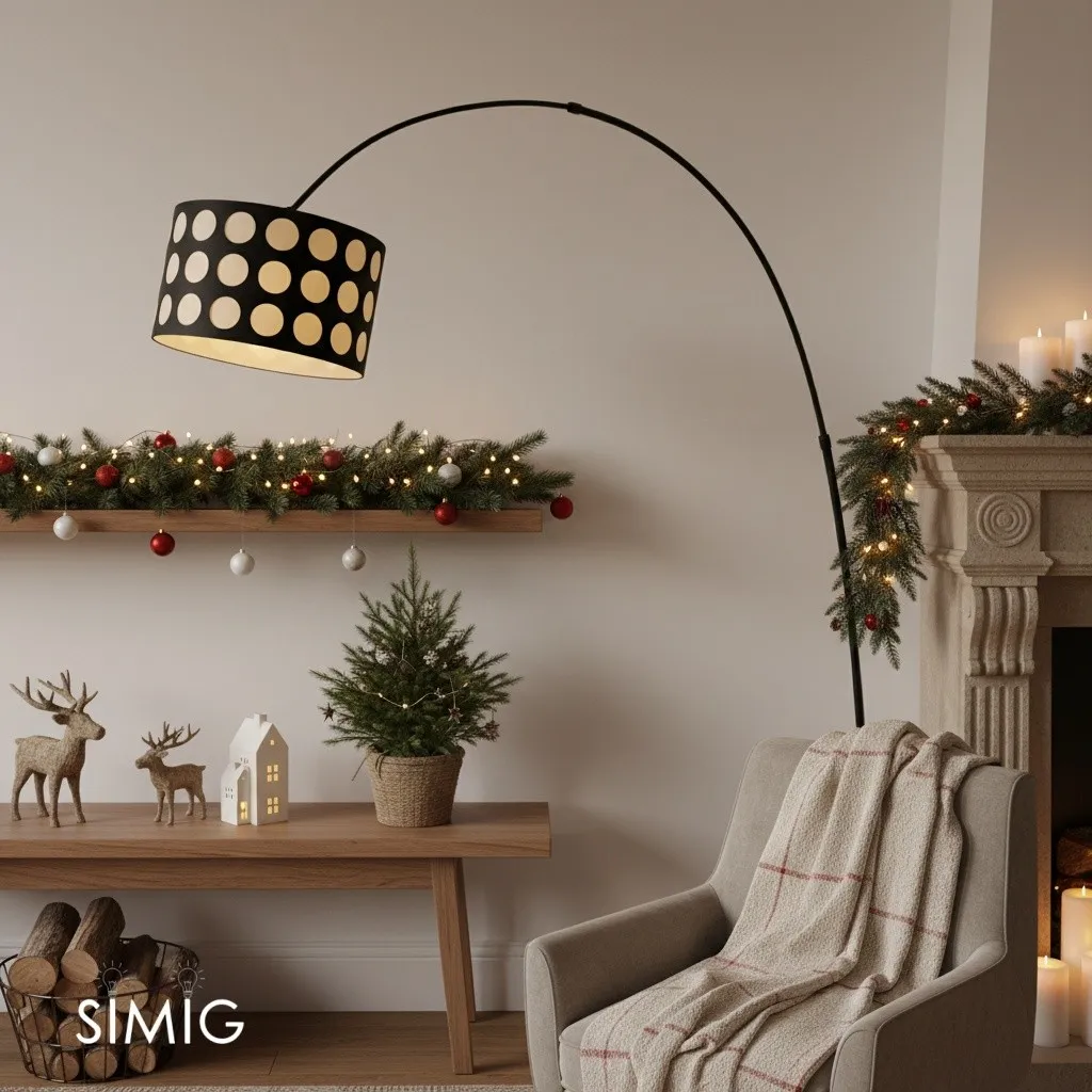 Geometry Polka Arc Fabric Floor Lamp S363