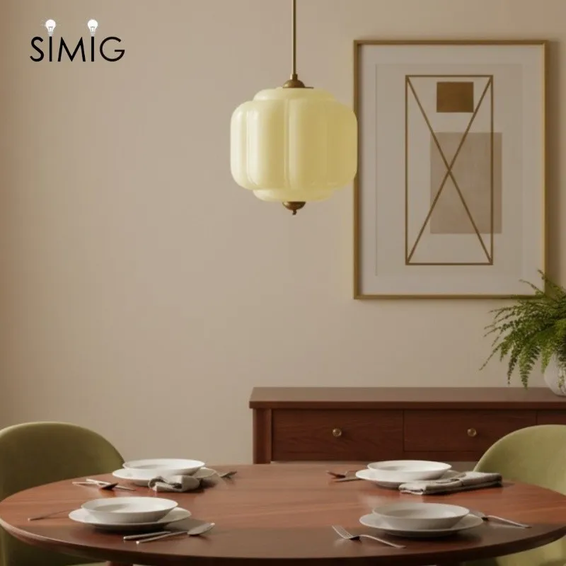 Vintage Cream Glass Pendant Light – Eloise Retro Chandelier S195