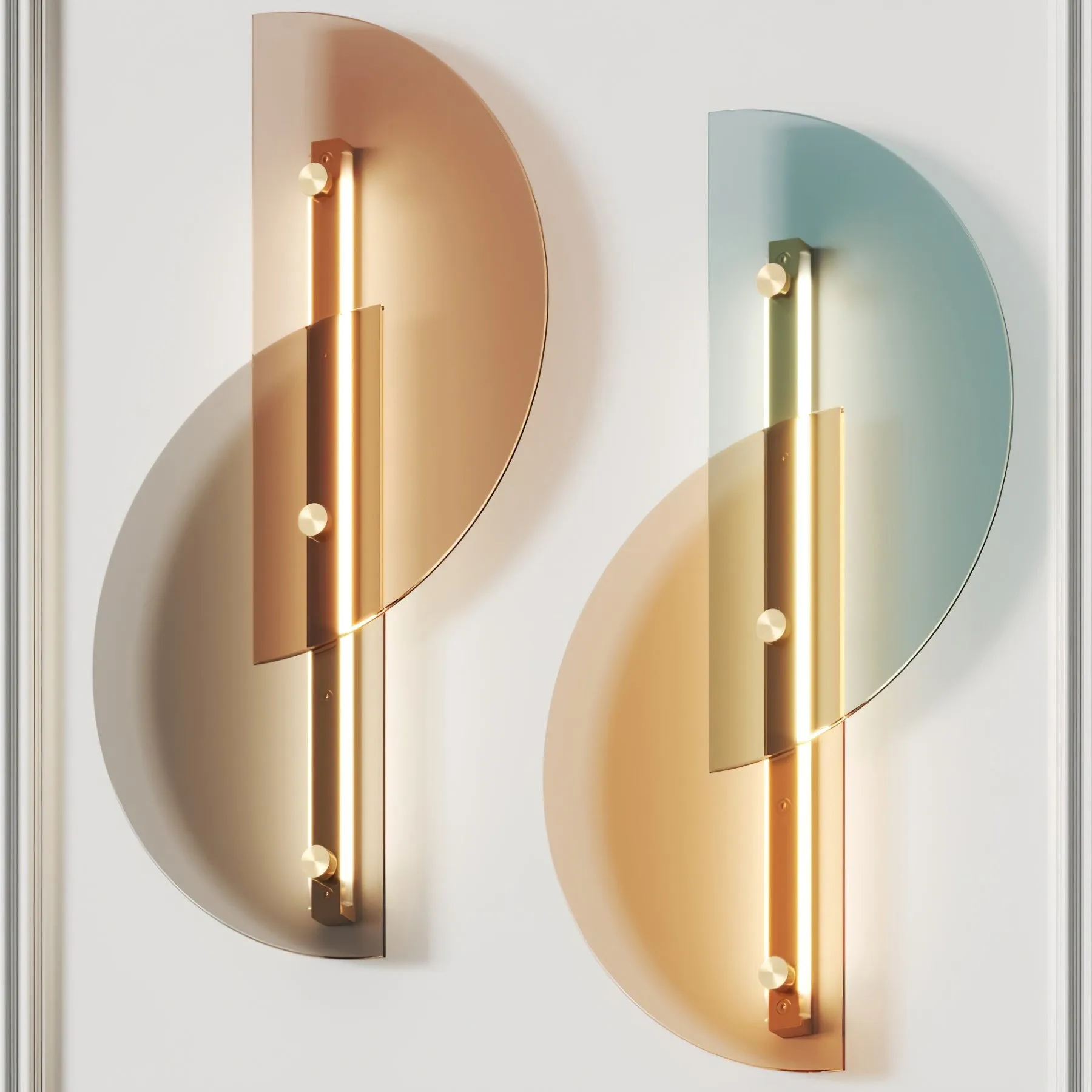 Simple Fan-Shaped Glass Arc Wall Lamp M121