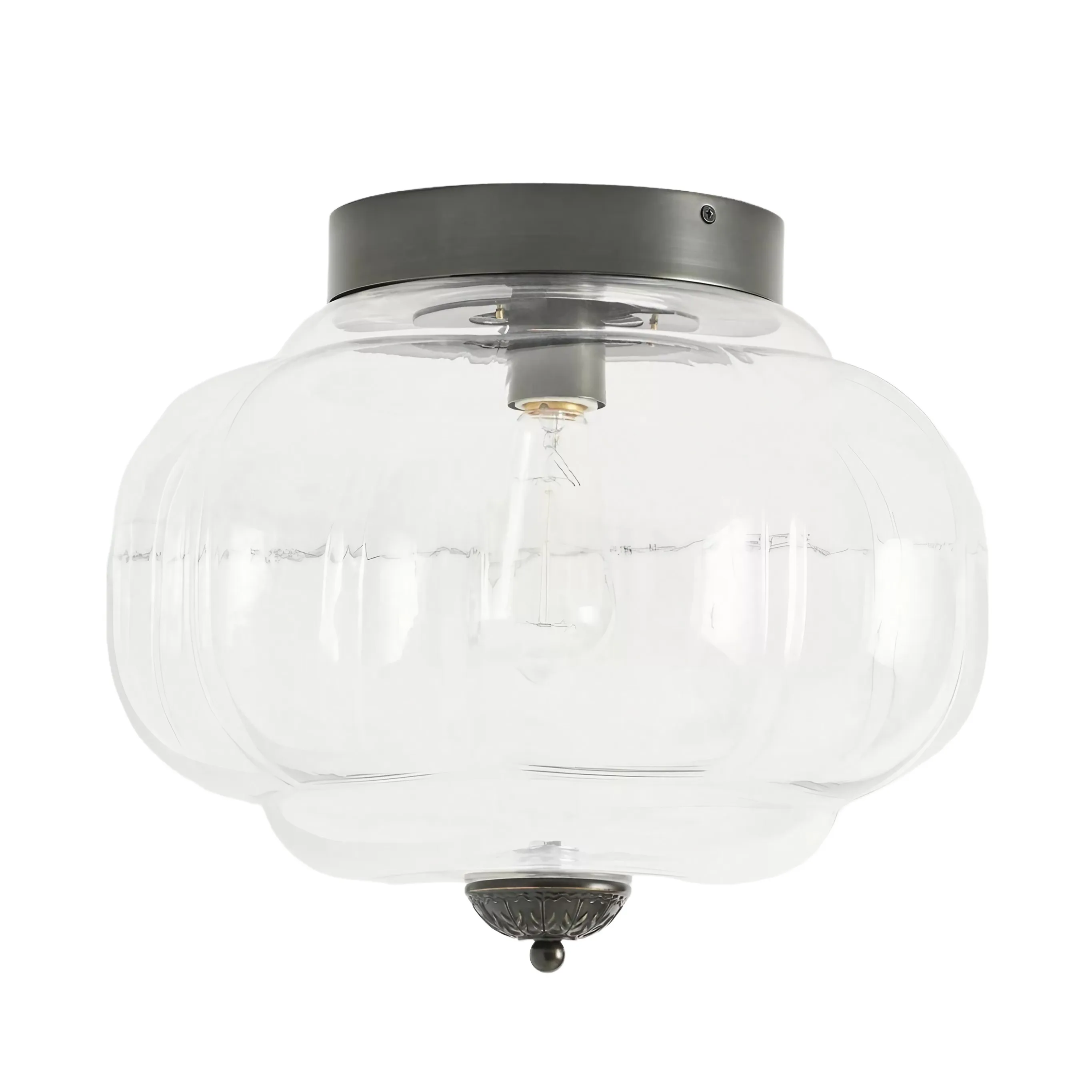 Eloise Retro Milk Glass Semi Flush Mount Ceiling Light G55