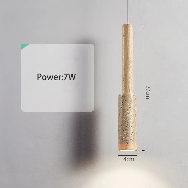 Cream Travertine Long Tube Pendant Light D932