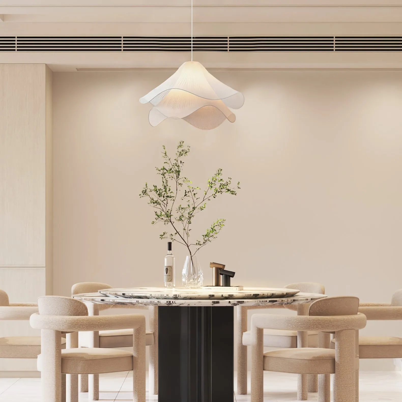 Ethereal Elegant Floral Pendant Light - Adjustable Modern Ceiling Fixture for Living Rooms T087