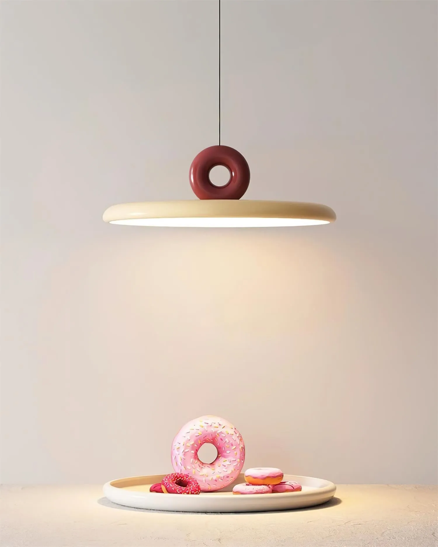 Cream Style Vertical Flying Saucer Pendant Lamp M269