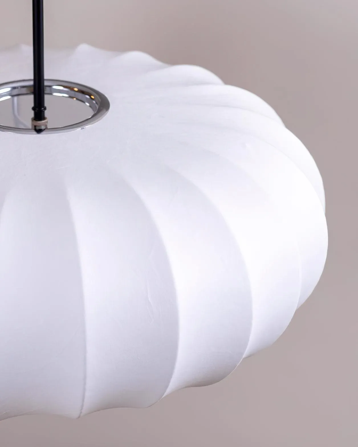 Simple Wabi-sabi White Lantern Fabric Pendant Lamp M105