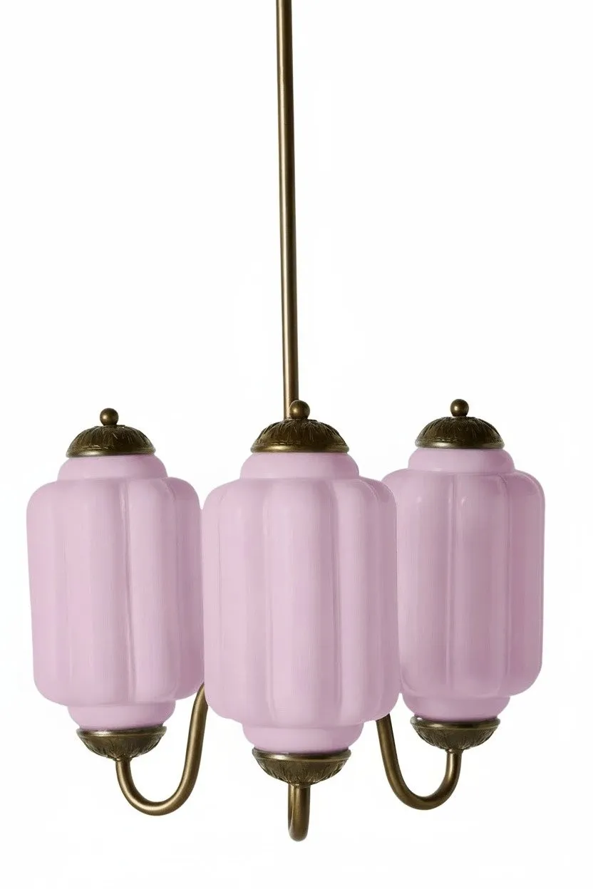 Eloise Vintage Glass Chandelier - Milk Glass Home Accent T289