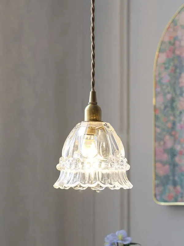 French Pastoral Jellyfish Glass Pendant Light G67