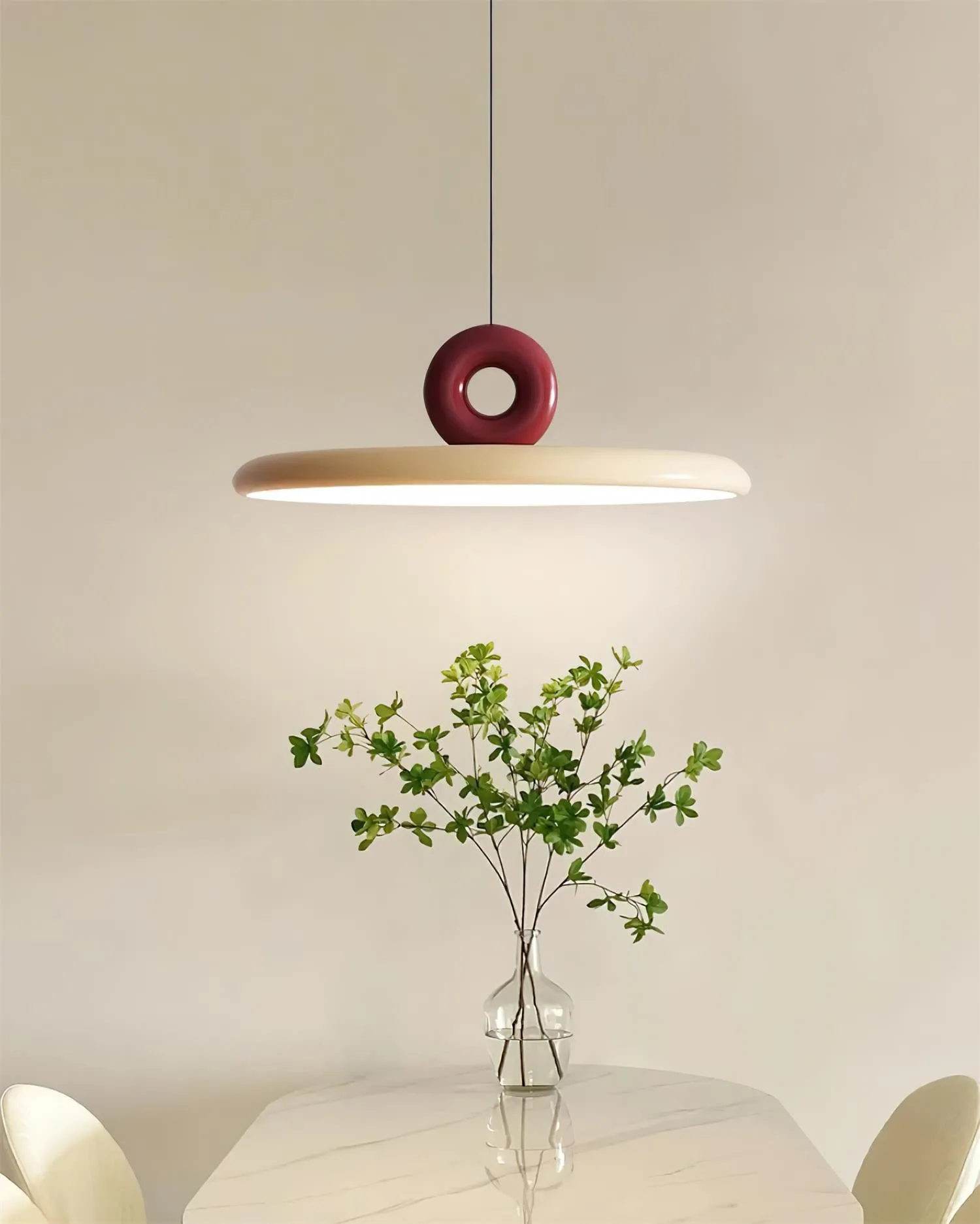 Cream Style Vertical Flying Saucer Pendant Lamp M269