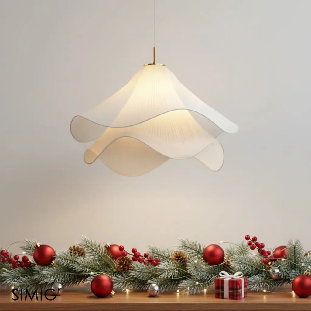 Ethereal Elegant Floral Pendant Light - Adjustable Modern Ceiling Fixture for Living Rooms T087