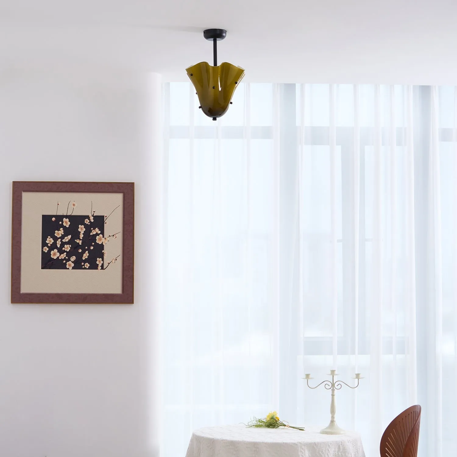 Bellina Decorative Glass Ceiling Light - Modern Sculptural Flush Mount T282