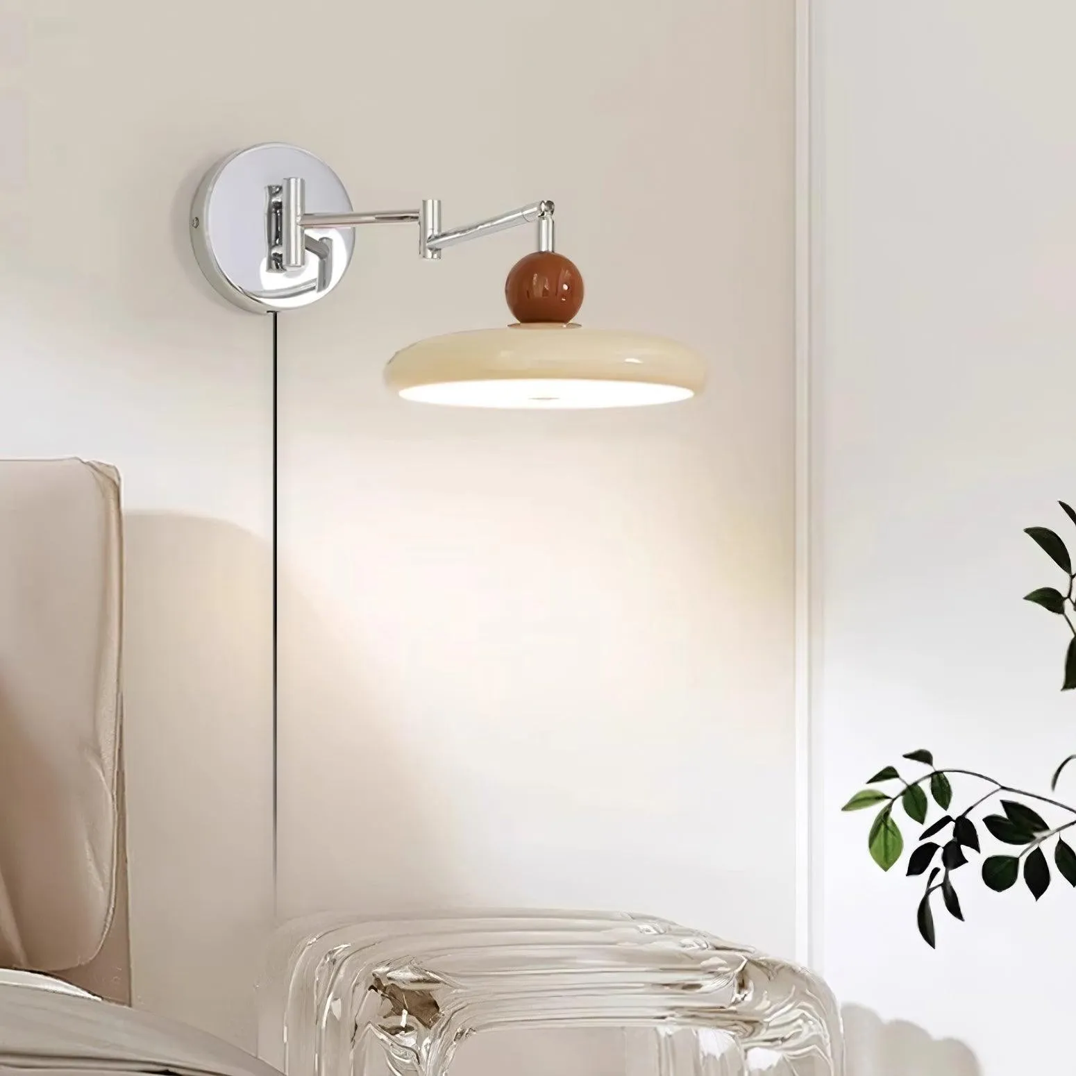 Swing Arm Bedside Plug In Wall Lamp M244