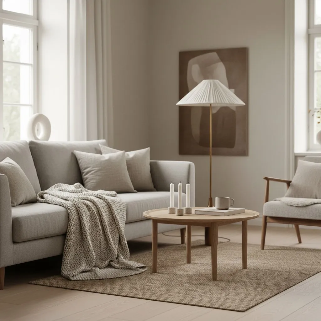Lindi - aged brass and linen scalloped floor lamp T443