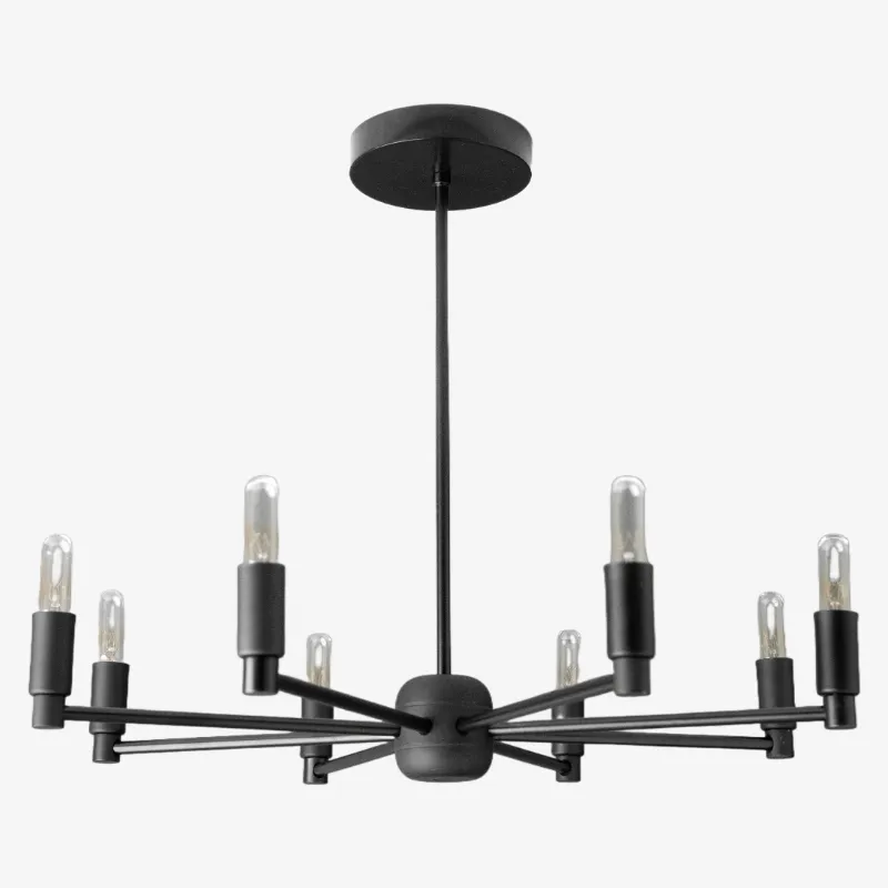 Mobilux Line Modern Chandelier - 8 Arm Mid Century Hanging Light T338