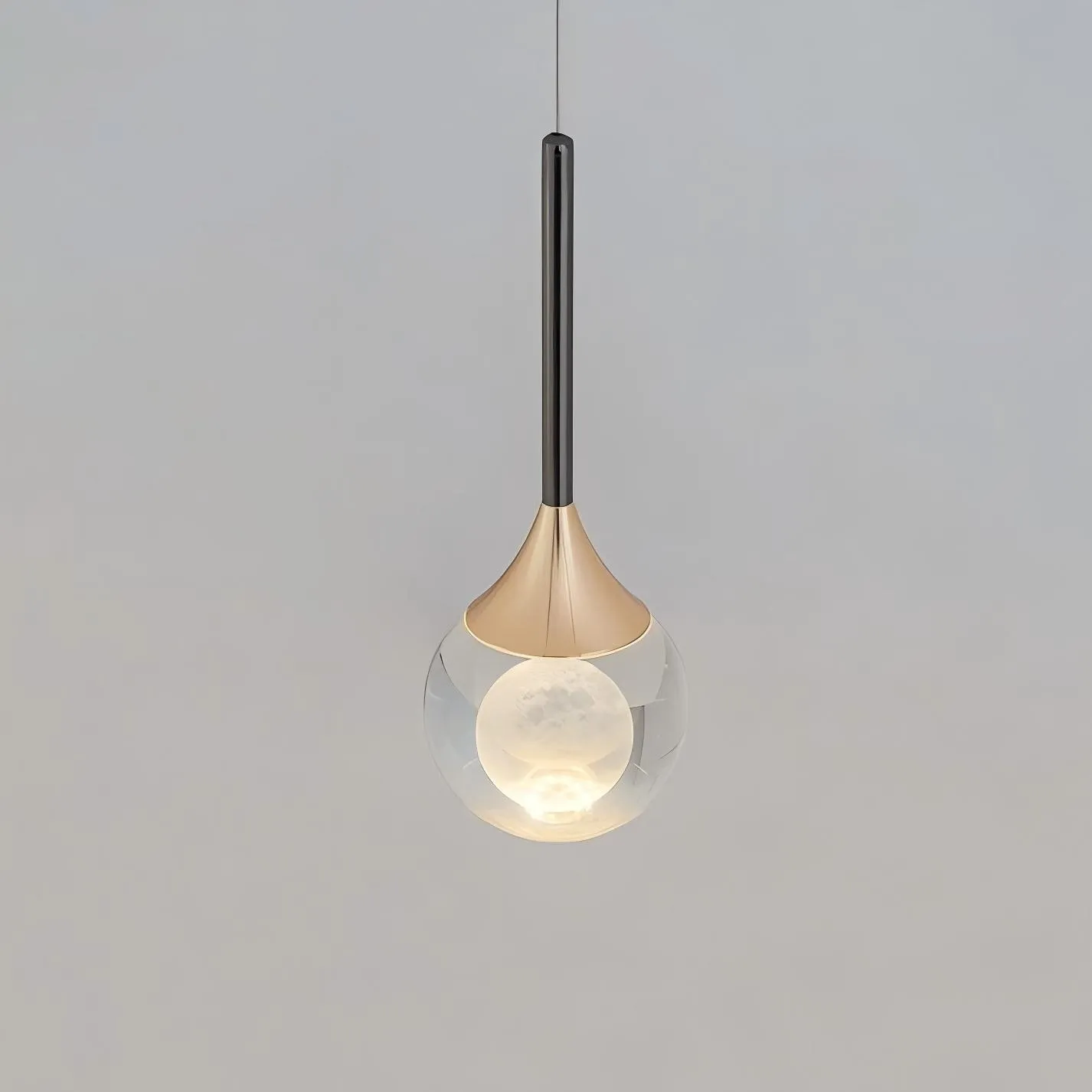 Moon Round Clear Glass Pendant Light S182