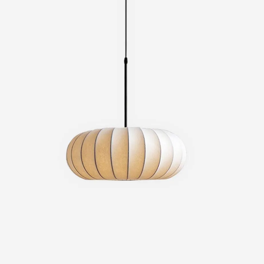 Simple Wabi-sabi White Lantern Fabric Pendant Lamp M105