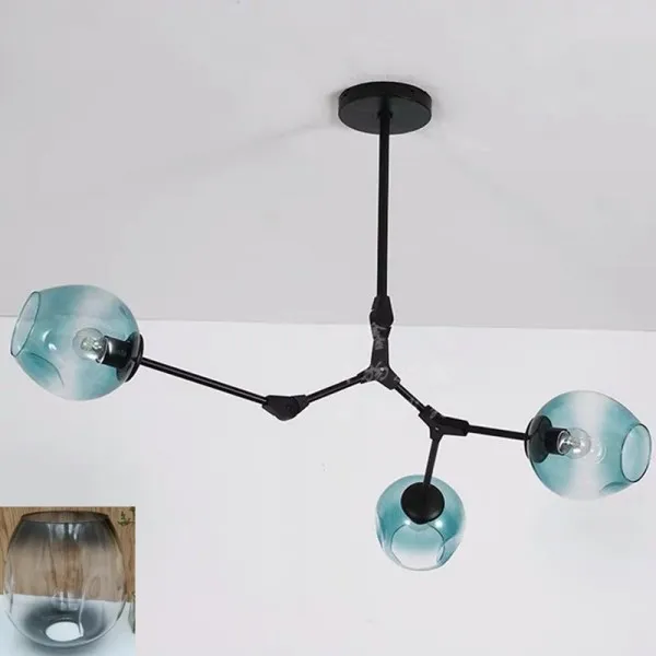 Asymmetrical Articulated Globe Branching Bubble Chandelier
