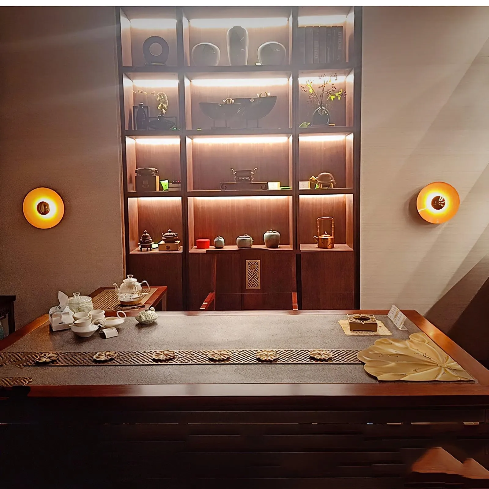 Simplicity Round Ginger Glow Wall Light S188