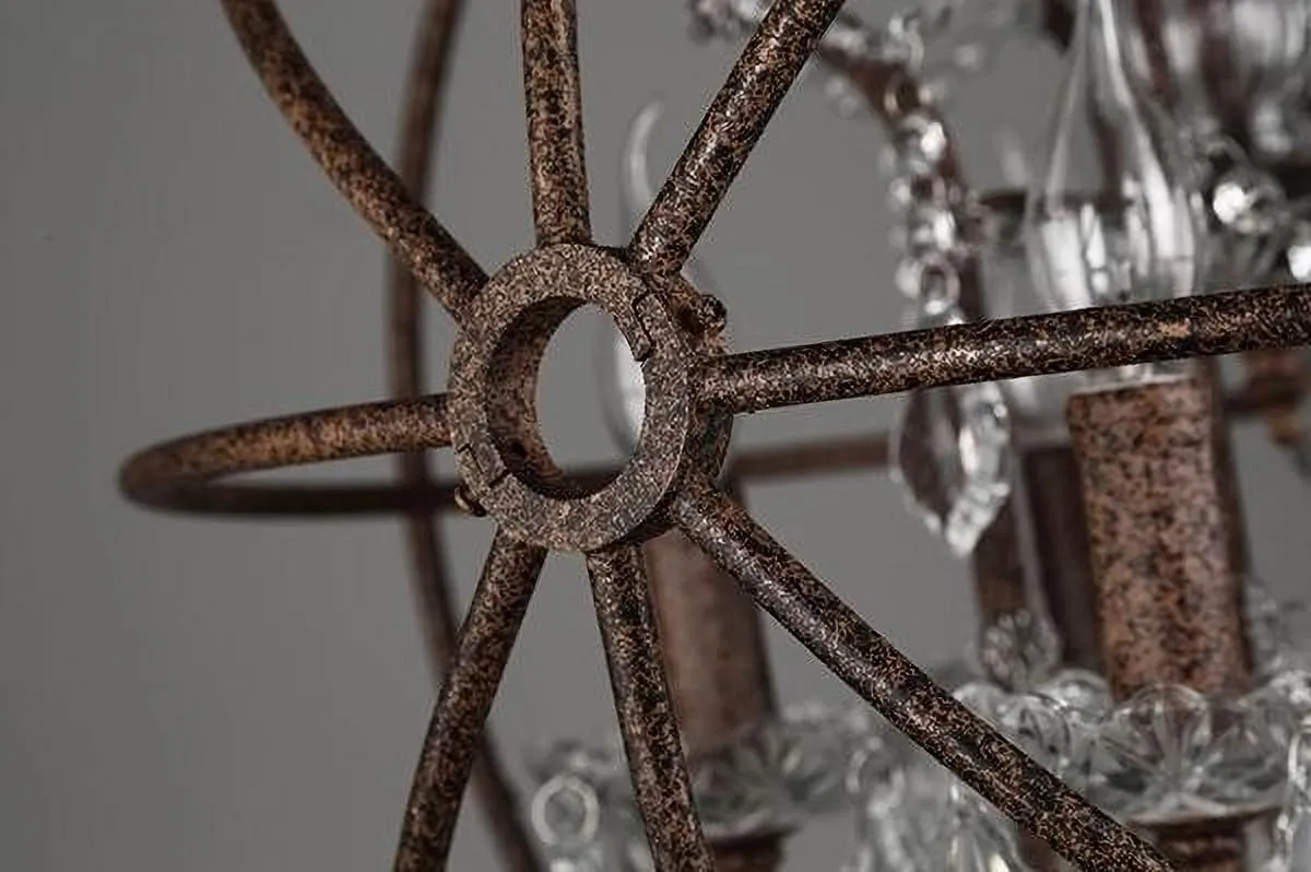 Retro Rust Iron Cage chandelier