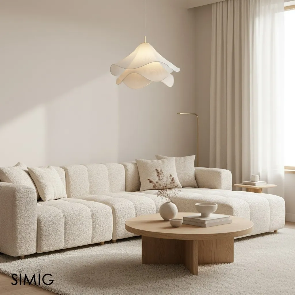 Ethereal Elegant Floral Pendant Light - Adjustable Modern Ceiling Fixture for Living Rooms T087