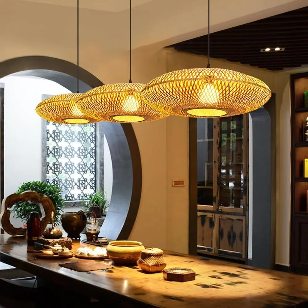 Treasure of the Dawn Bamboo Rattan Pendant Light D899