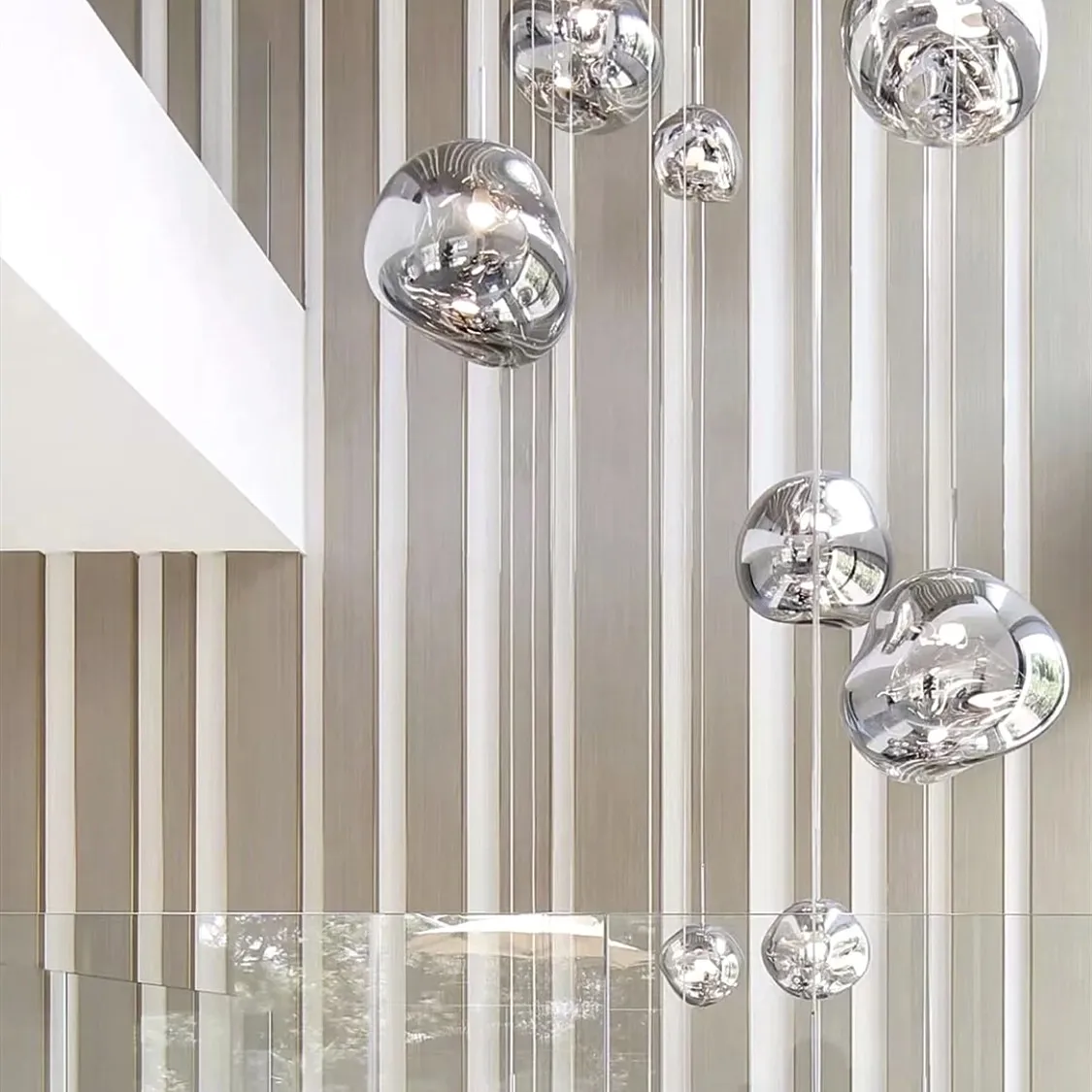 Dynamic Surface Pendant Light For Living Room S09