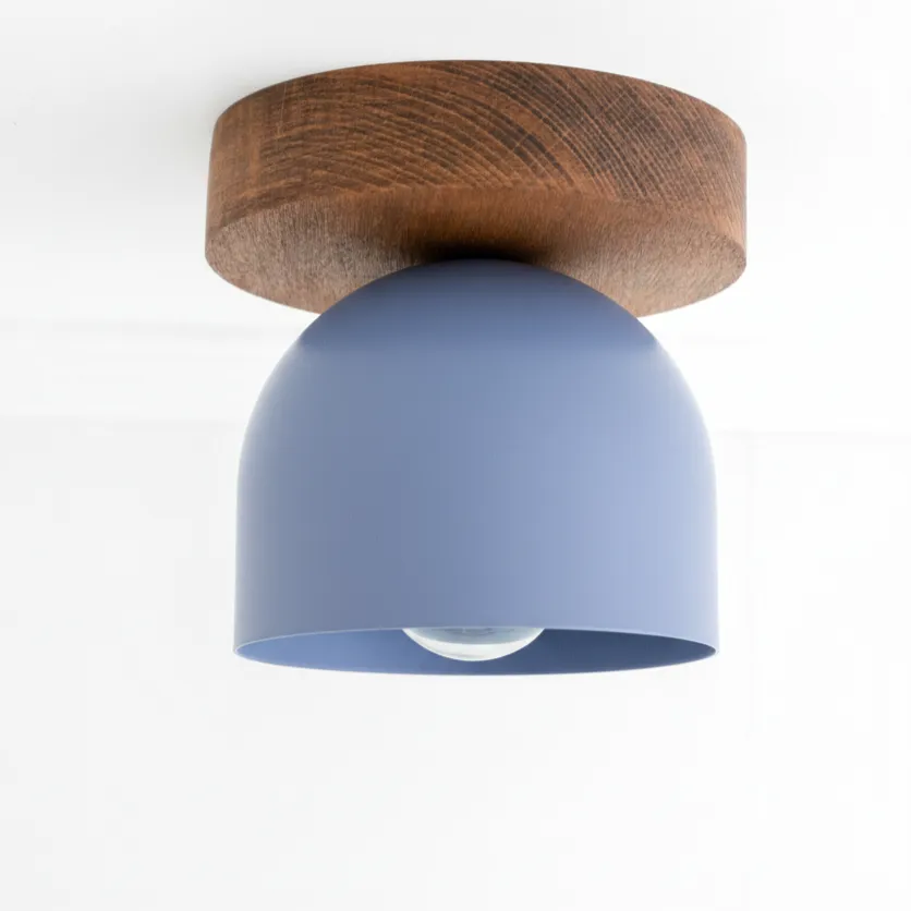 Metio Dome Modern Rustic Ceiling Light - Wooden and Metal Fusion T372