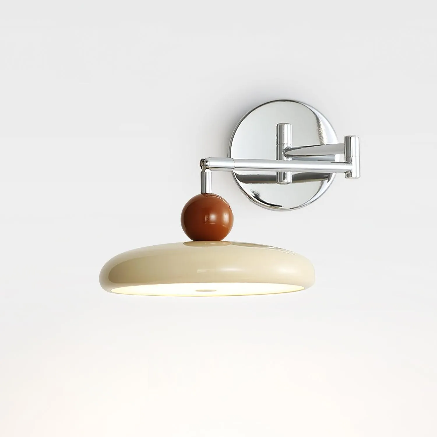 Cream Style Adjustable Swing Arm Disc Reading Wall Lamp M243