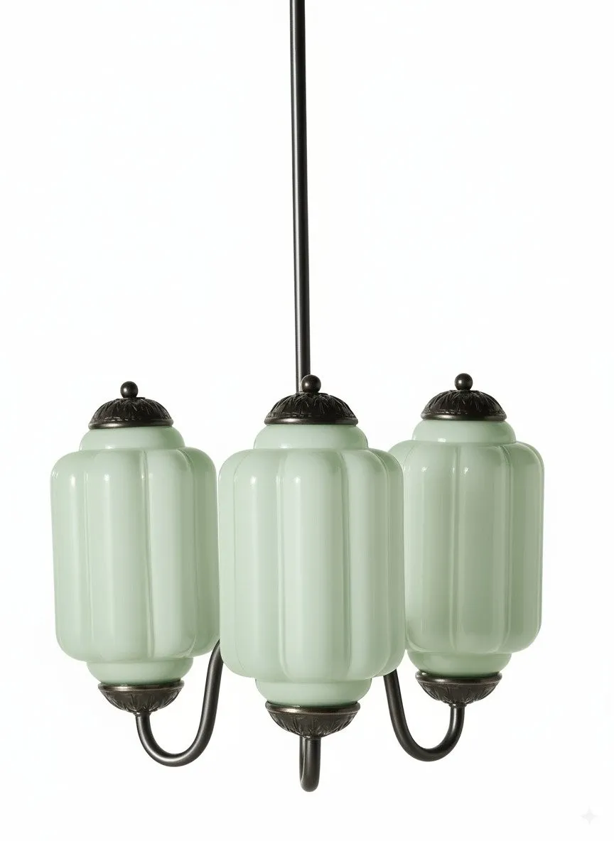 Eloise Vintage Glass Chandelier - Milk Glass Home Accent T289