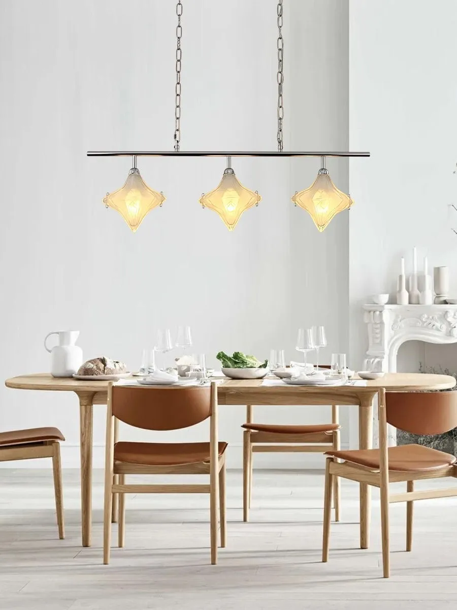 Art Deco Star Linear Pendant Light - Elegant Lighting for Kitchen Island - Astris Cassiopeia T440