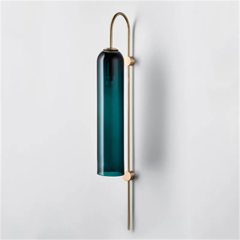 Glass Float Glide Cylindrical Wall Lamp for Bedroom