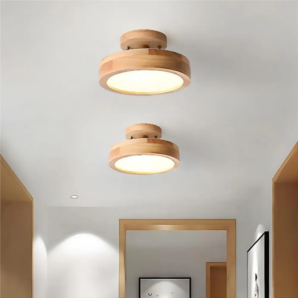 Nordic Macaroon Wooden Round Ceiling Lamp S82