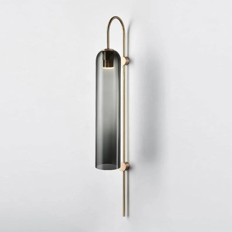 Glass Float Glide Cylindrical Wall Lamp for Bedroom
