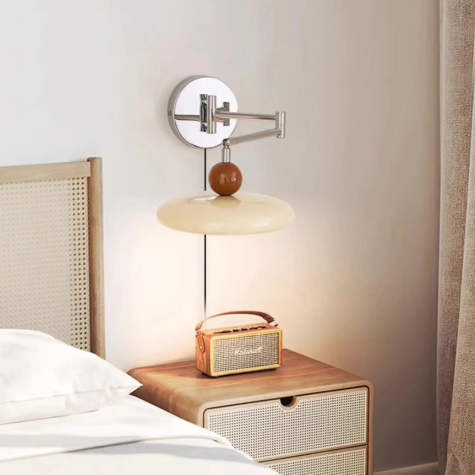 Swing Arm Bedside Plug In Wall Lamp M244