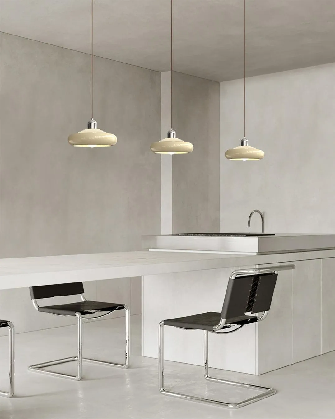 Multi-tiered Round Tower Cream Color Pendant Lamp M488