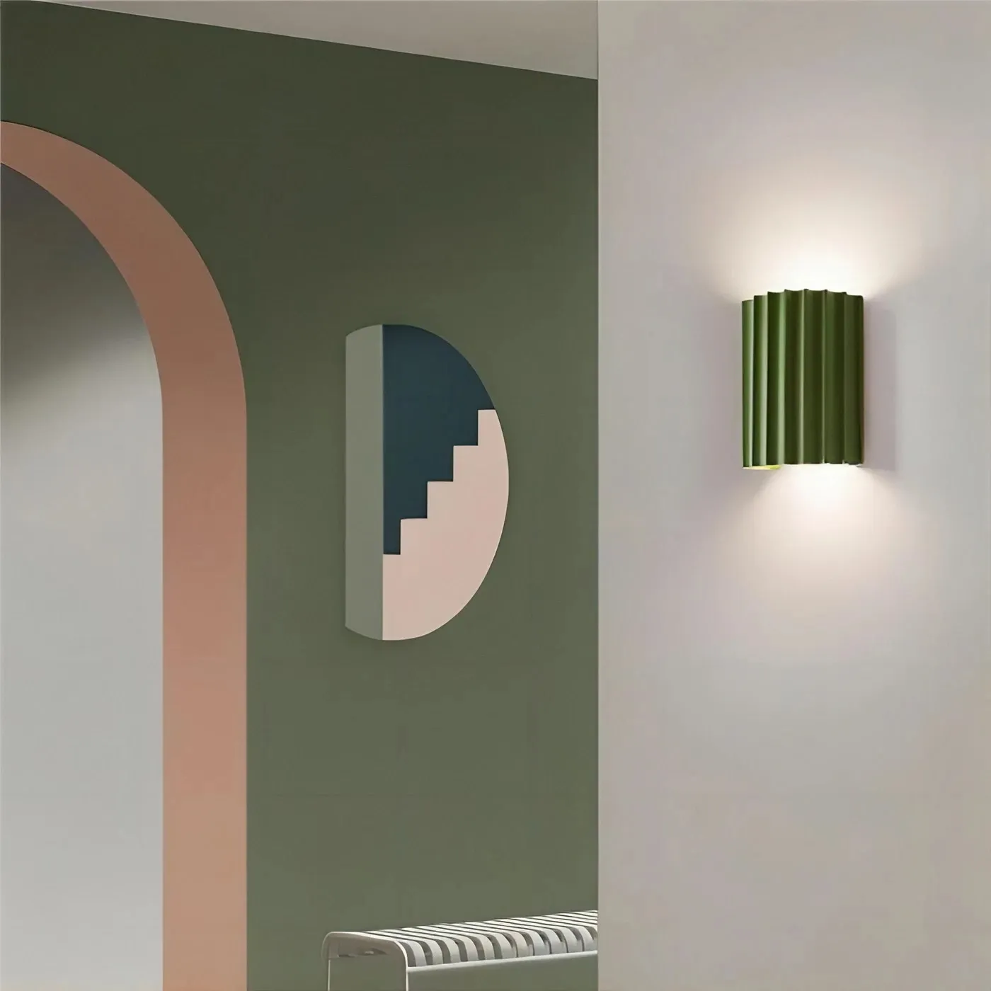 Scandinavian Ribbed Resin Fluted Wall Lamp S92