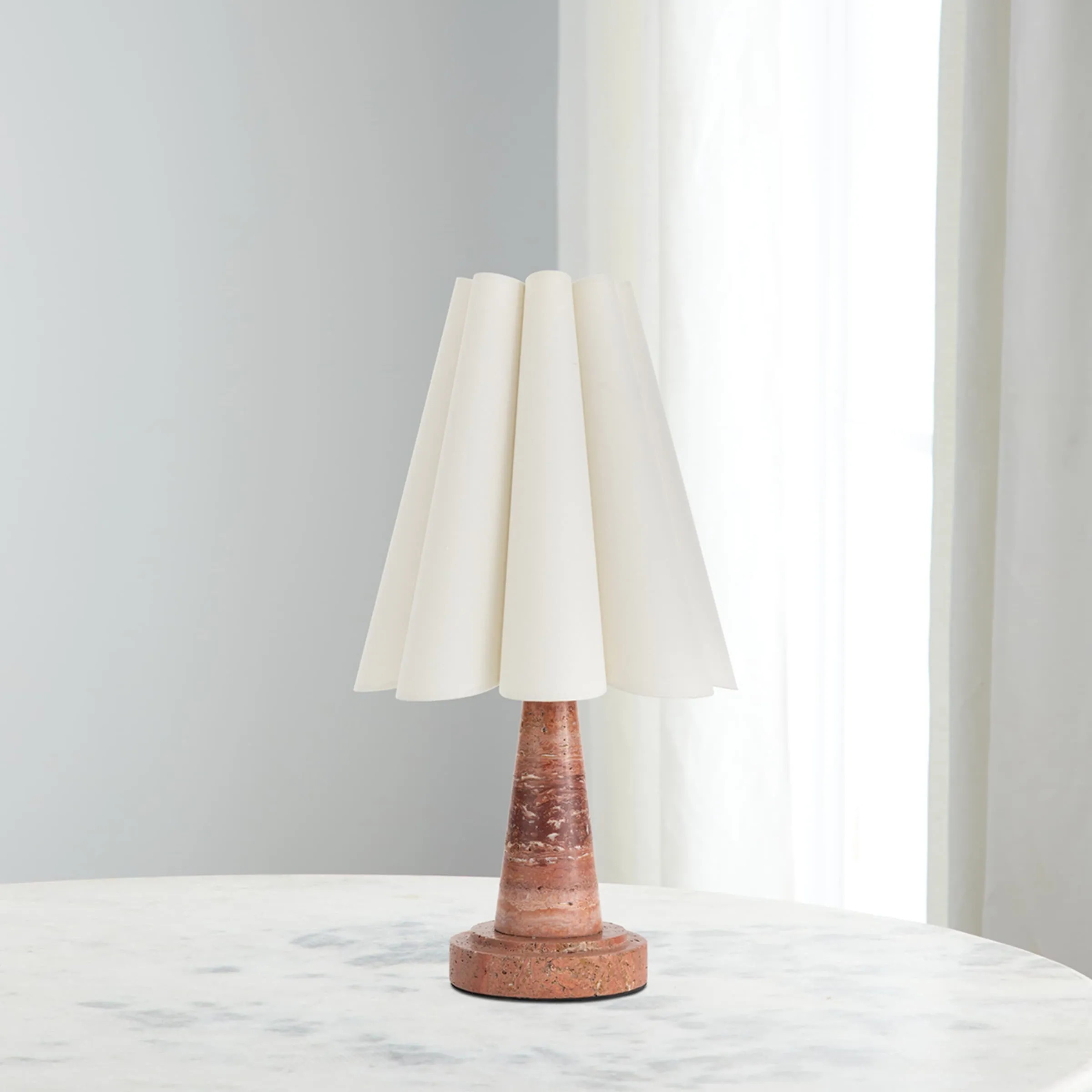 Shadon Marble Pleated Table Lamp D680