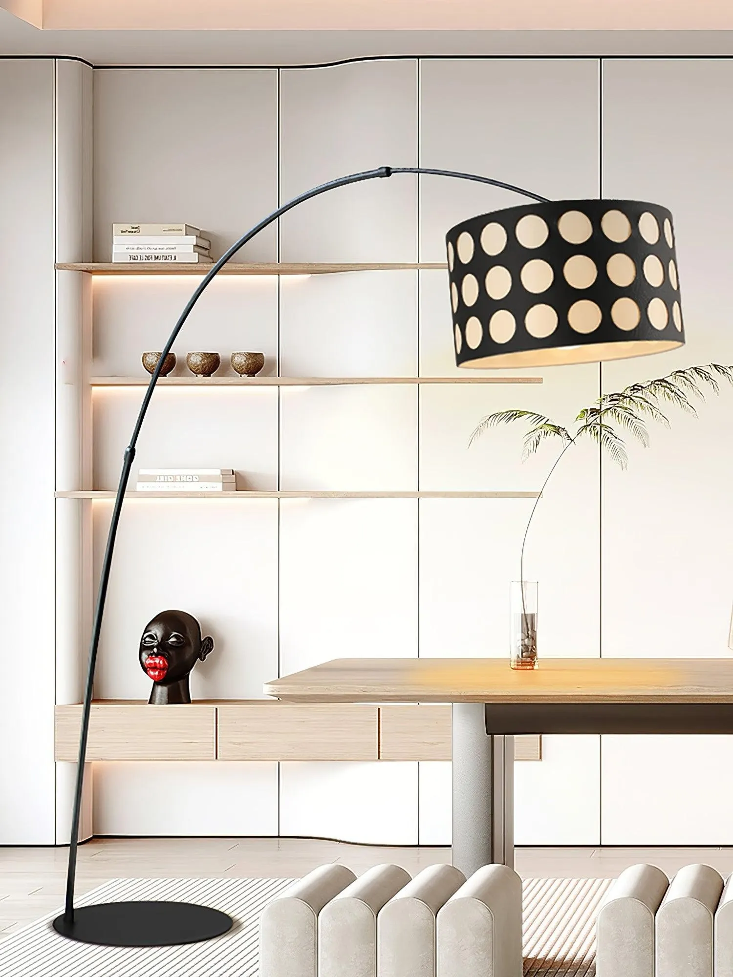 Geometry Polka Arc Fabric Floor Lamp S363