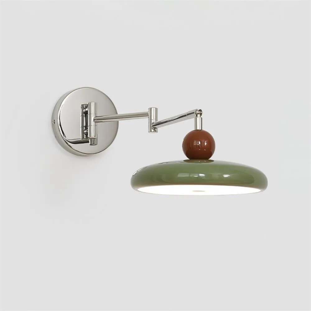 Cream Style Adjustable Swing Arm Disc Reading Wall Lamp M243