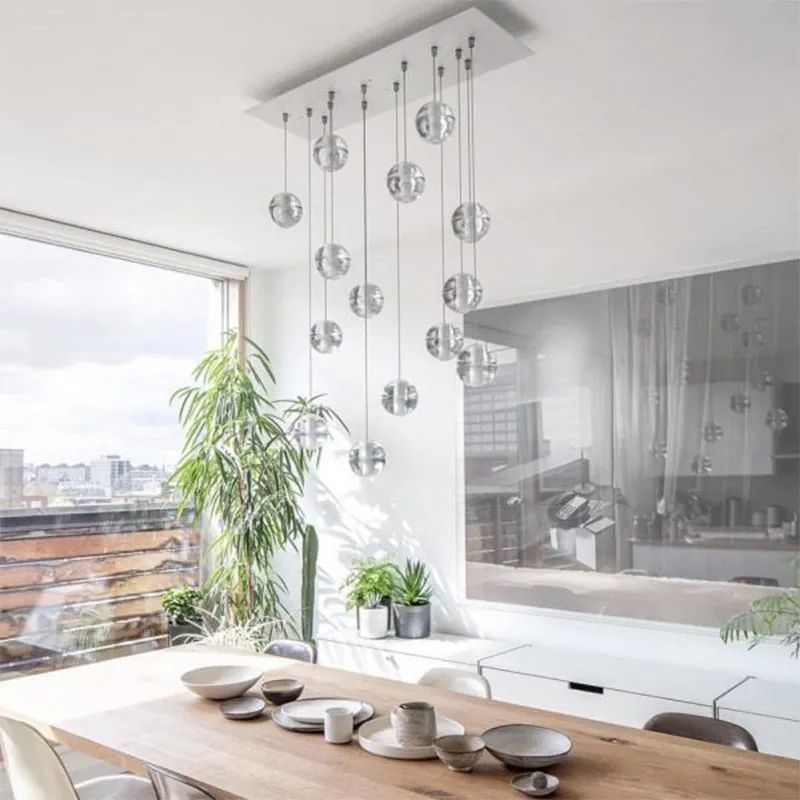 Crystal Ball Pendant Light For Living Room