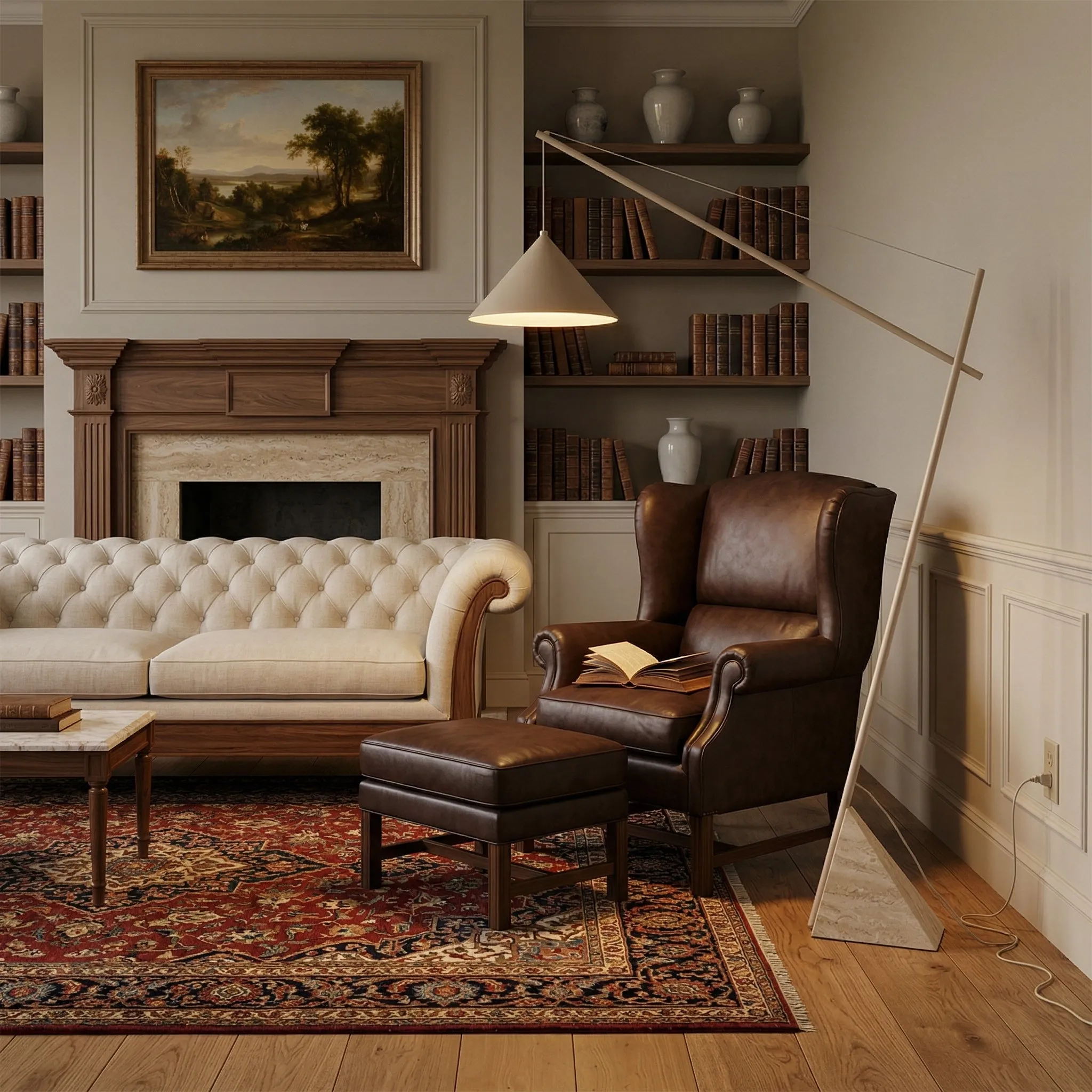 Grande Travertine Floor Lamp D706